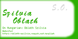 szilvia oblath business card